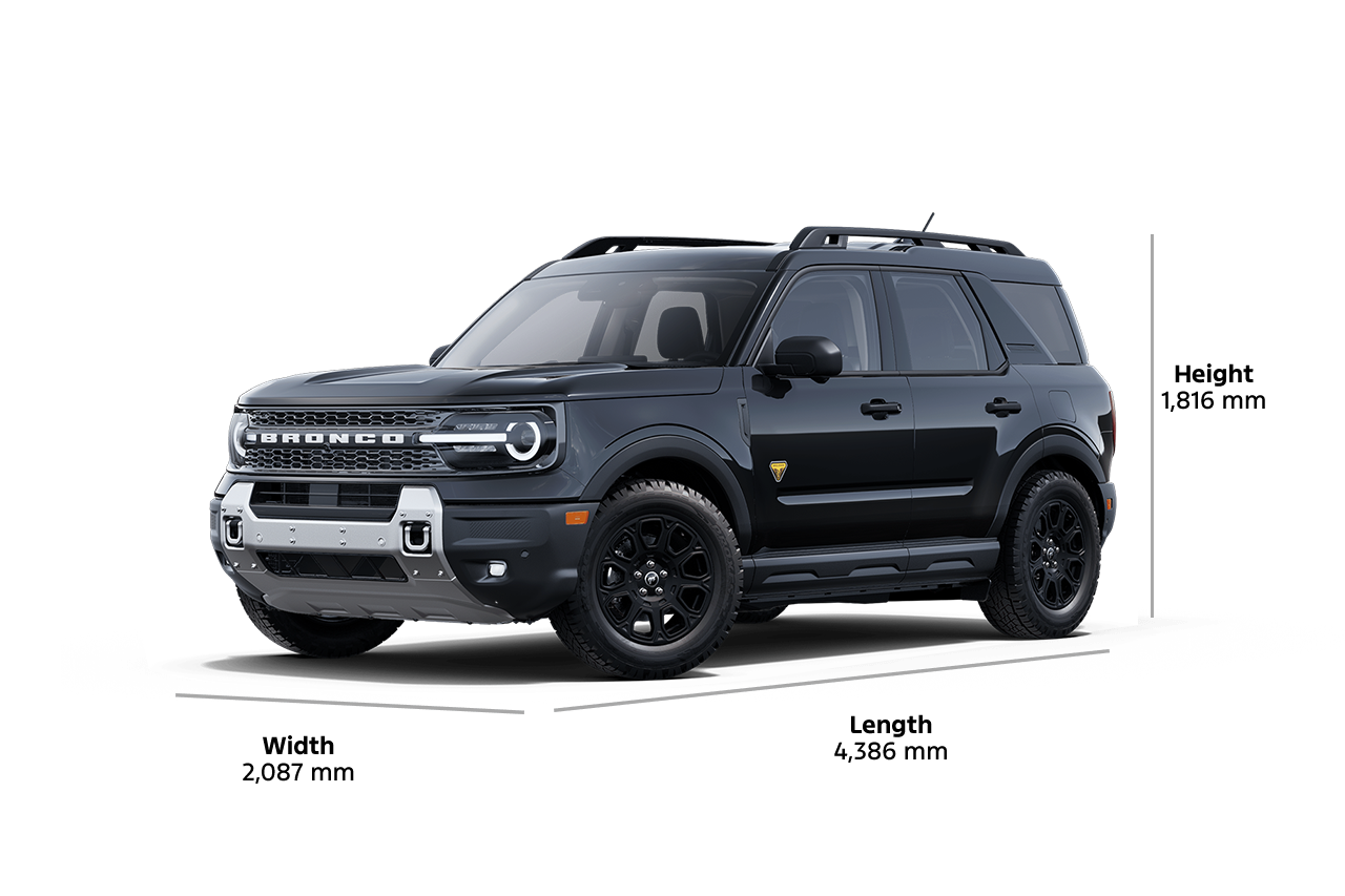 2025 Ford Bronco Sport® Badlands® model shown in 3/4 profile