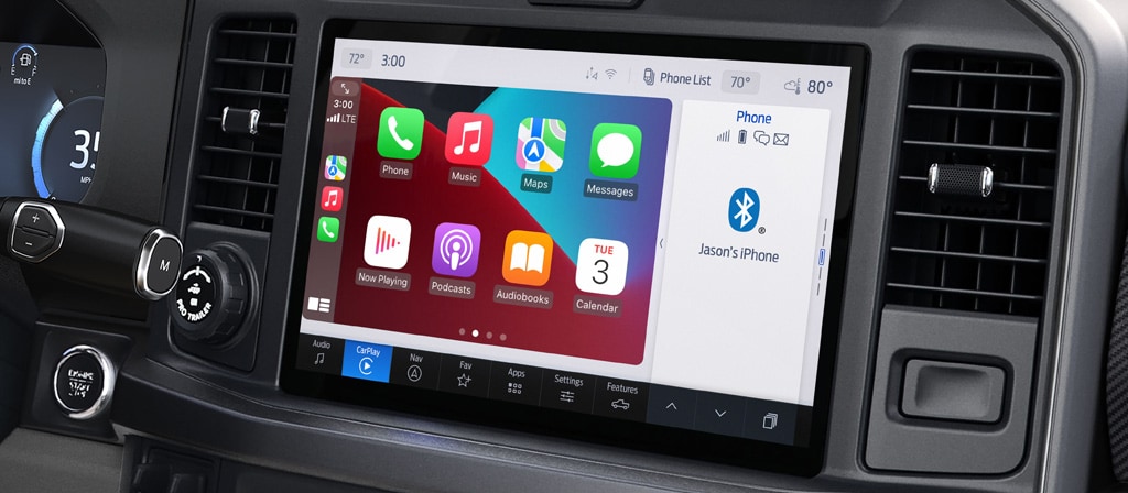 Close-up of the centre display on the 2026 Ford Super Duty® Chassis Cab