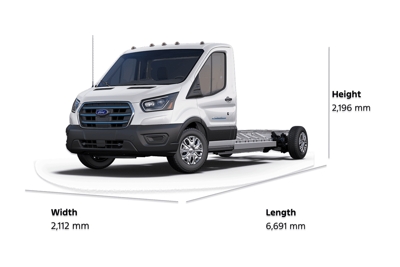 A white 2025 Ford E-Transit™ Cutaway