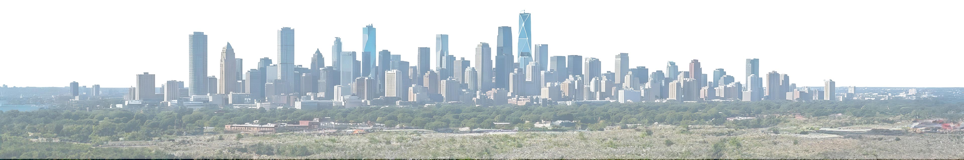 Panoramic view of a city skyline during the day