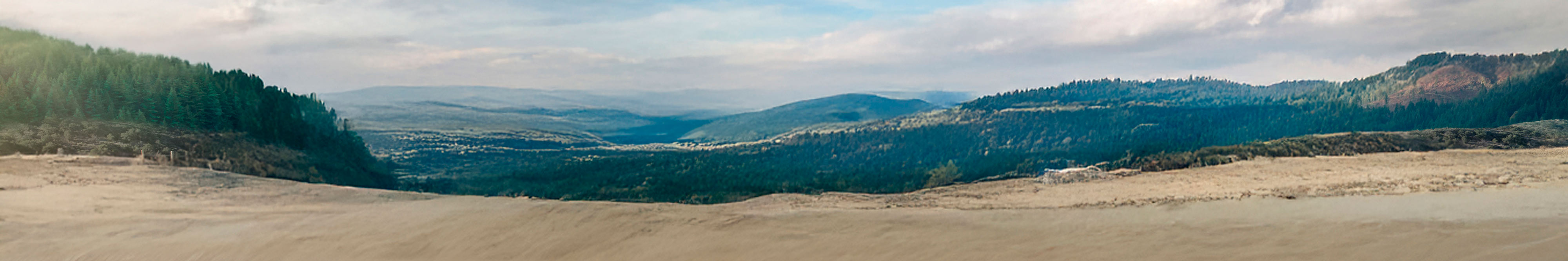 Mountains and rolling hills