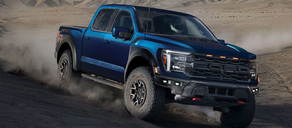 2025 Ford F-150® pickup being driven in a desert valley