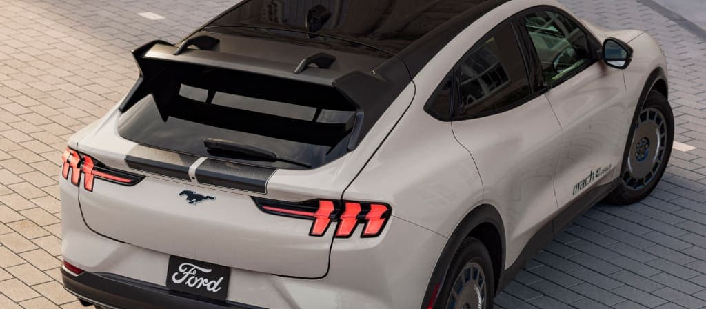 2025 Ford Mustang Mach-E® parked on a cement patio