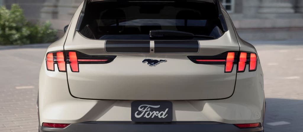 2025 Ford Mustang Mach-E® rear of vehicle showing off the rear headlamps