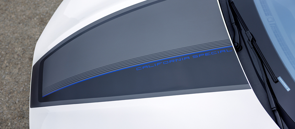 California Special Package hood stripes on the 2026 Ford Mustang Mach-E® SUV