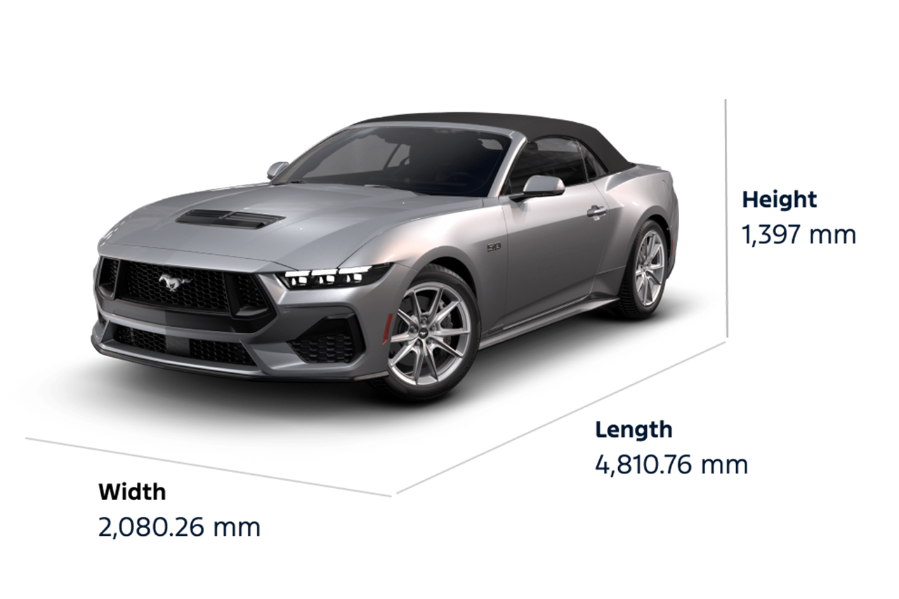 2025 Ford Mustang® GT Premium Convertible Dimensions
