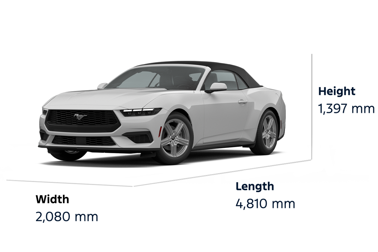 2026 Ford Mustang® EcoBoost® convertible dimensions