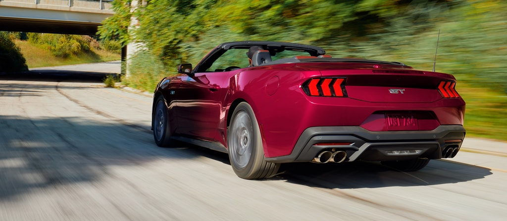 2026 Ford Mustang® Mustang® GT Premium convertible being driven on a highway