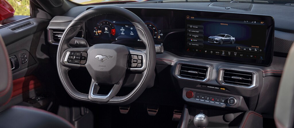 2026 Ford Mustang® convertible with available Carmine Red interior