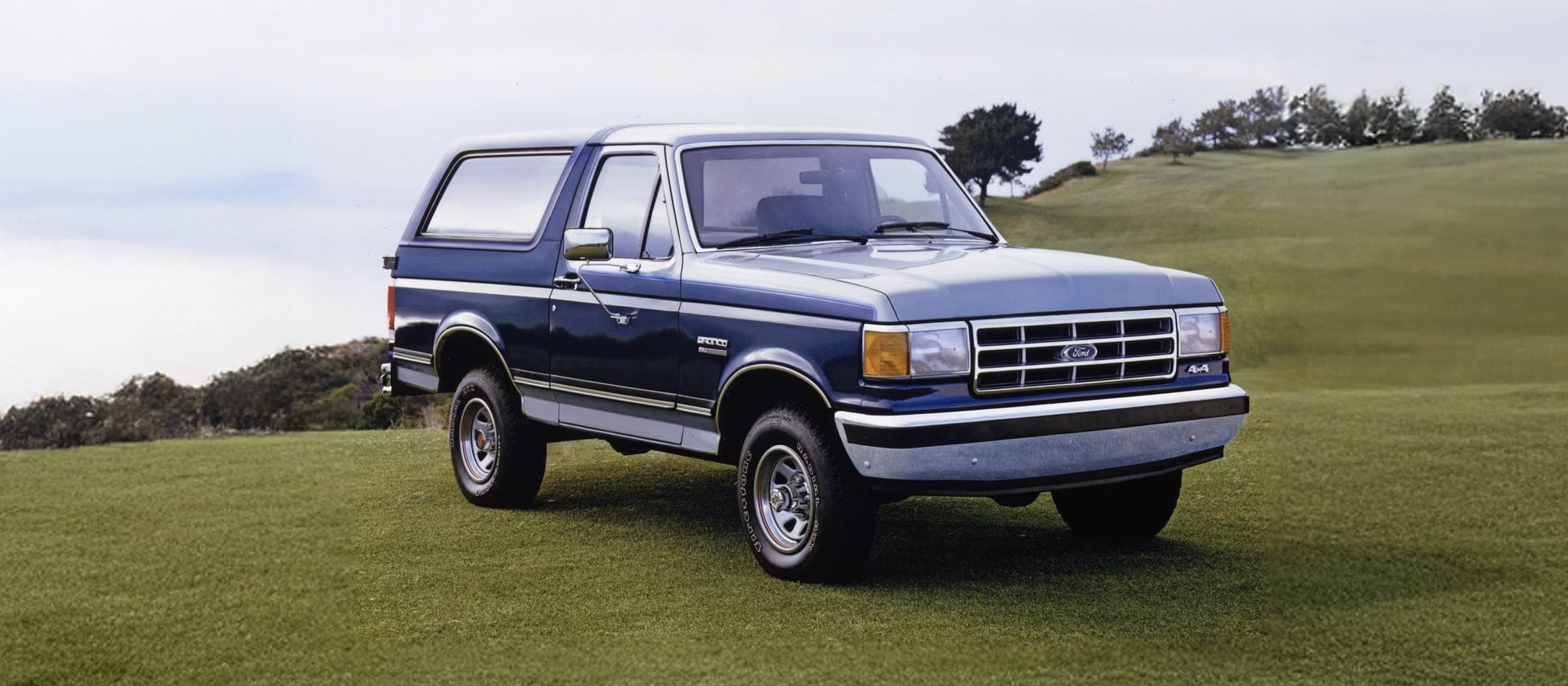 Generation 4 Bronco Parked on a hill.