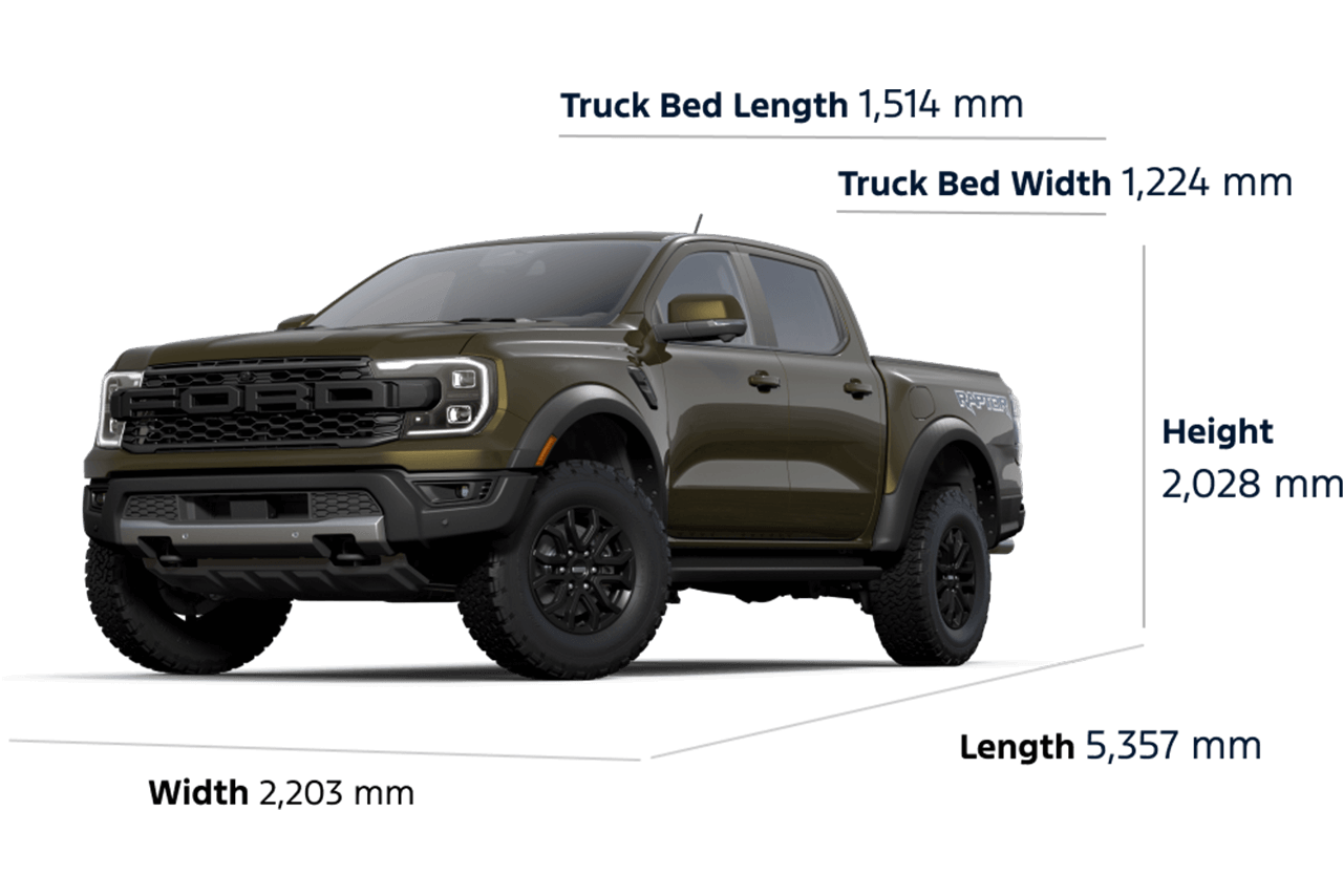 2025 Ford Ranger® Raptor® Dimensions