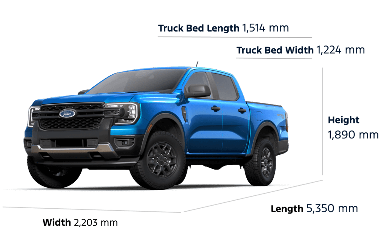 2025 Ford Ranger® XLT Dimensions