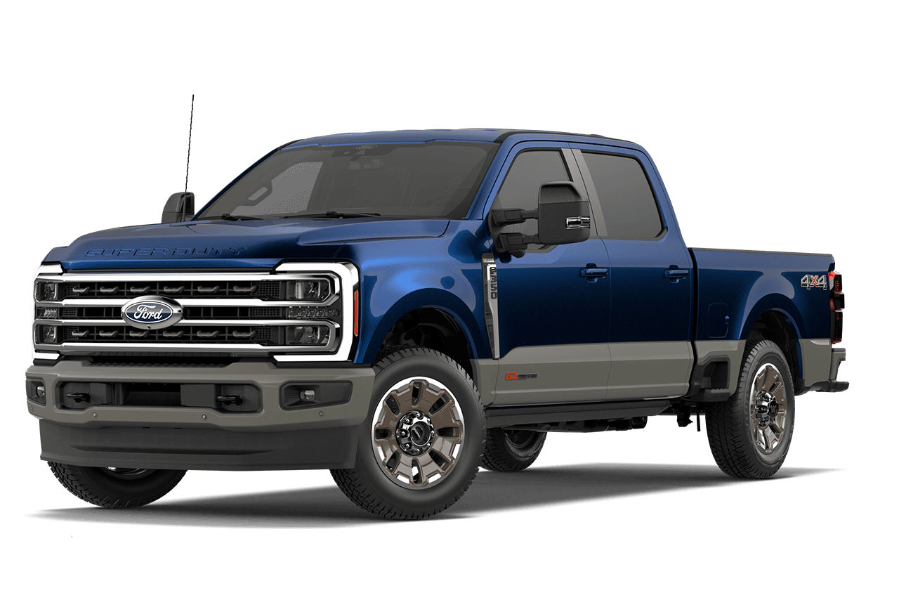 2027 Ford Super Duty® F-350® King Ranch® model in Marsh Grey on a white background