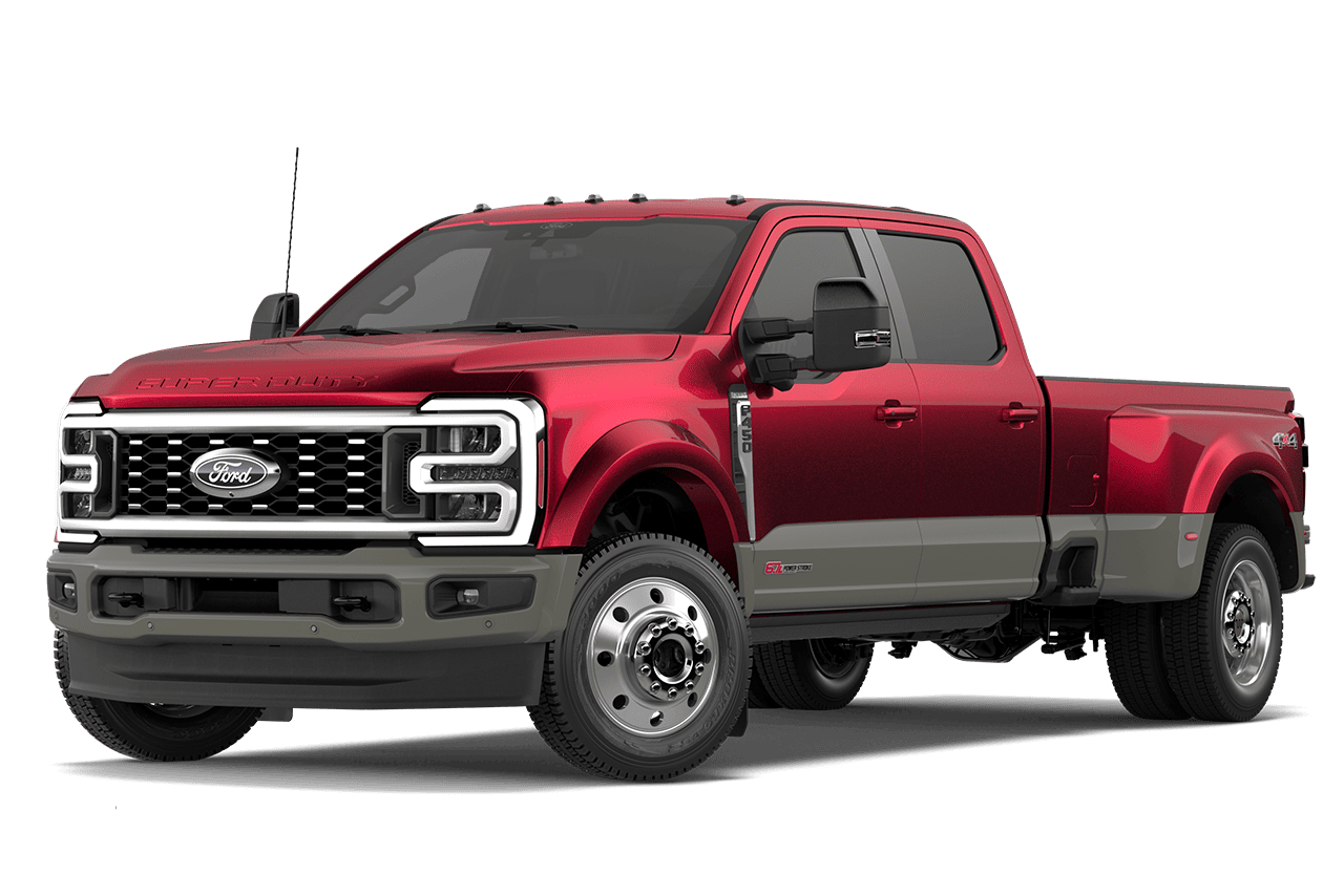2027 Ford Super Duty® F-450® King Ranch® model in Marsh Grey on a white background
