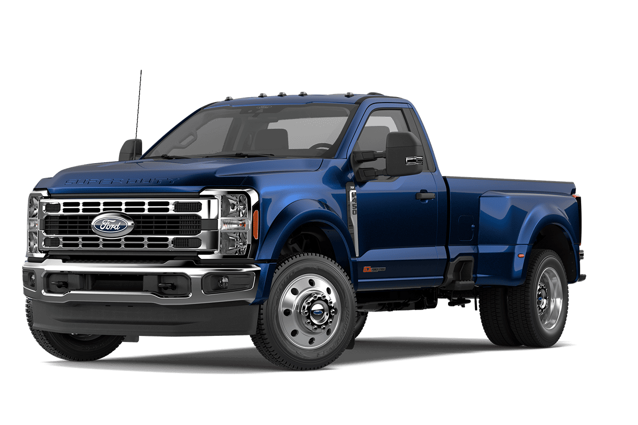 2027 Ford Super Duty® F-450® XLT model in Agate Black on a white background
