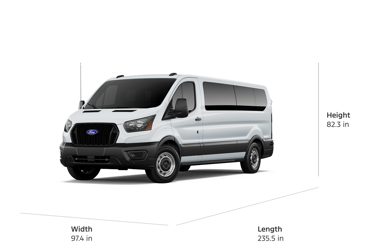 A 2027 Ford Transit® Passenger Van XL shown in Oxford White