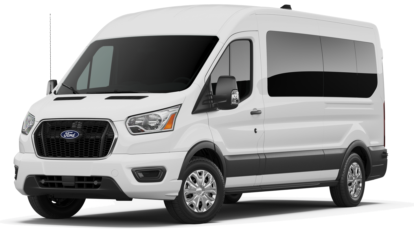 2026 Ford Transit® Passenger Van XLT model in Oxford White