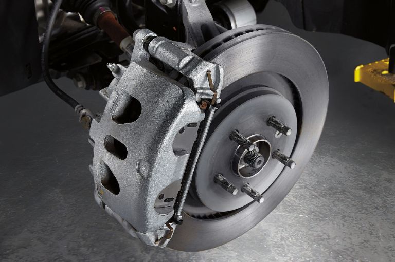 Closeup of brake assembly