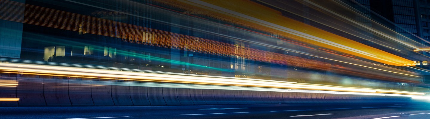 Long exposure image of traffic on a highway.