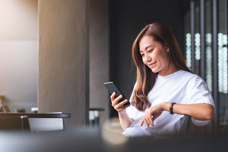 Person using a smart phone.