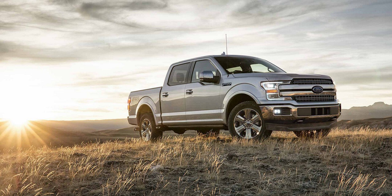Silver Ford F150 on the plains