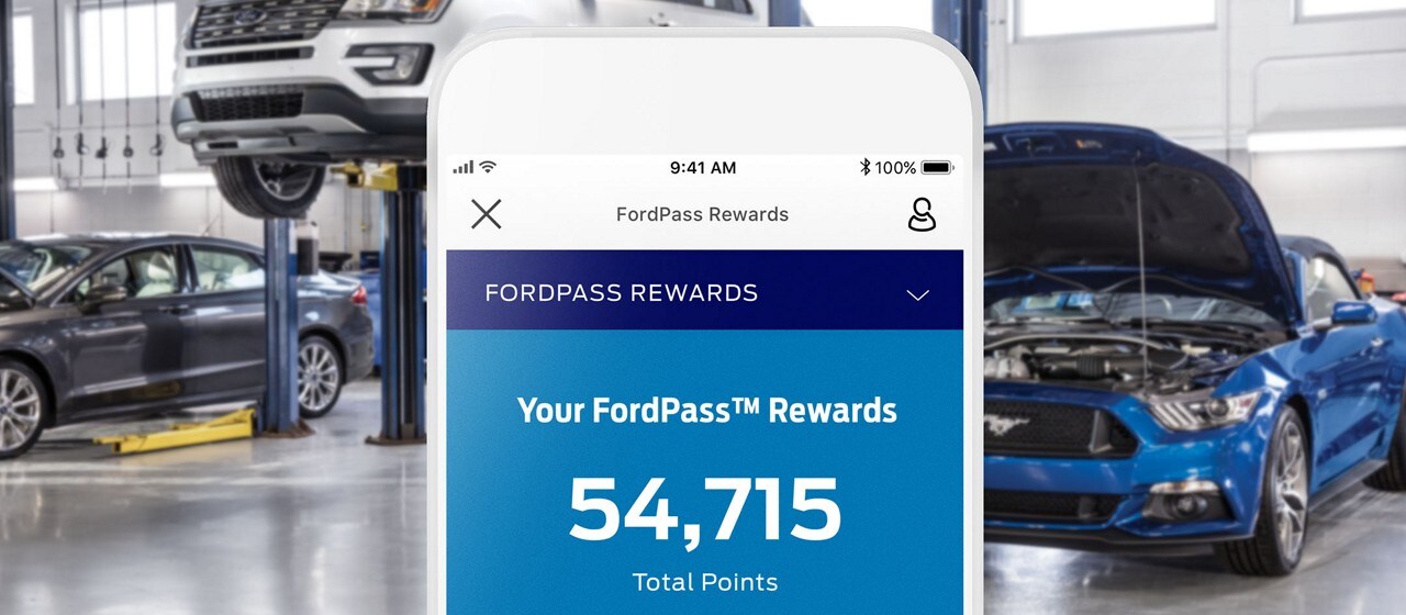 A phone screen showing available FordPass Rewards Points