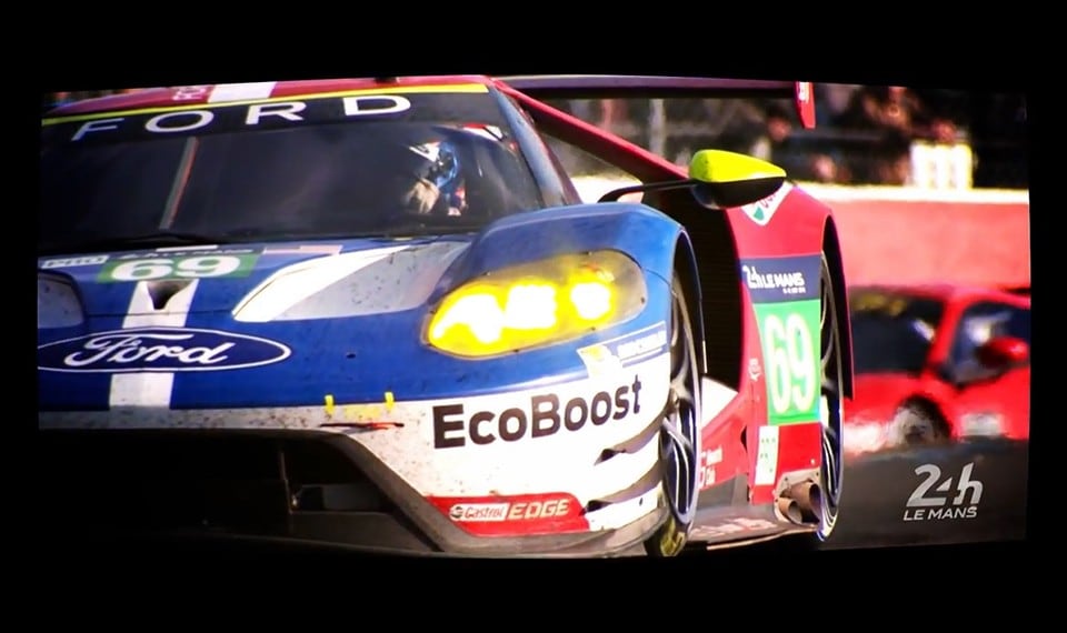 Ford G T racing on track as shown in video