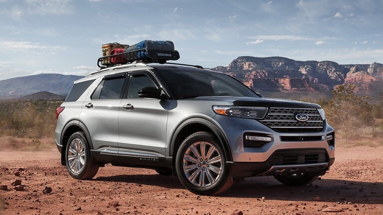 Image of a Ford Explorer equipped with a roof rack