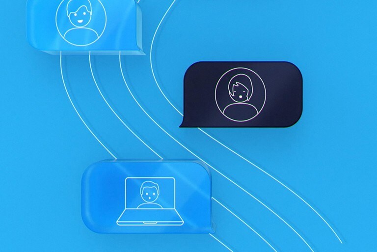 Image of speech bubbles on a blue background
