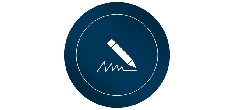 Icon of a pen writing