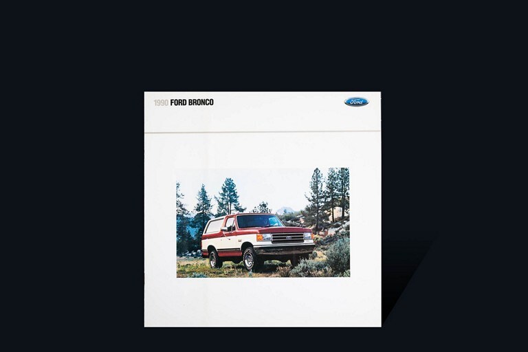 : cover of 19 90 Ford Bronco vehicle brochure