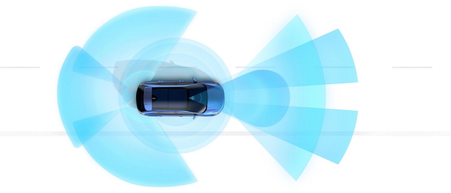 Top-down view of a Ford vehicle