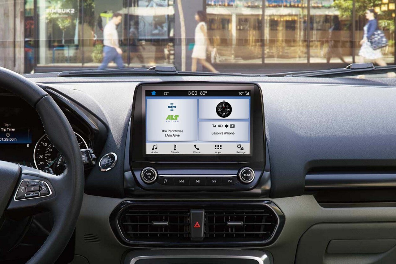 Dashboard screen showing Sirius XM interface