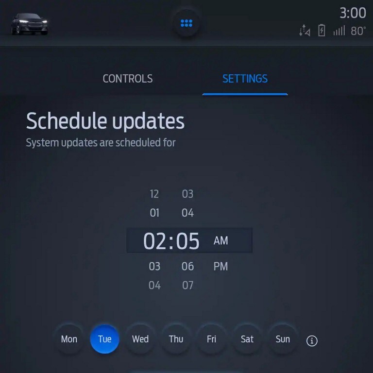 Image of the Fordpass App scheduling automatic update