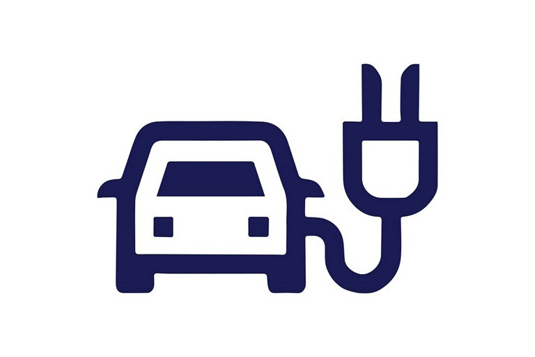 Icon of a car with a power cord attached