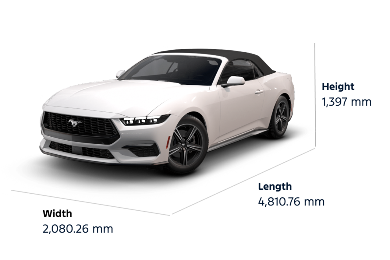 2025 Ford Mustang® EcoBoost® Convertible Dimensions