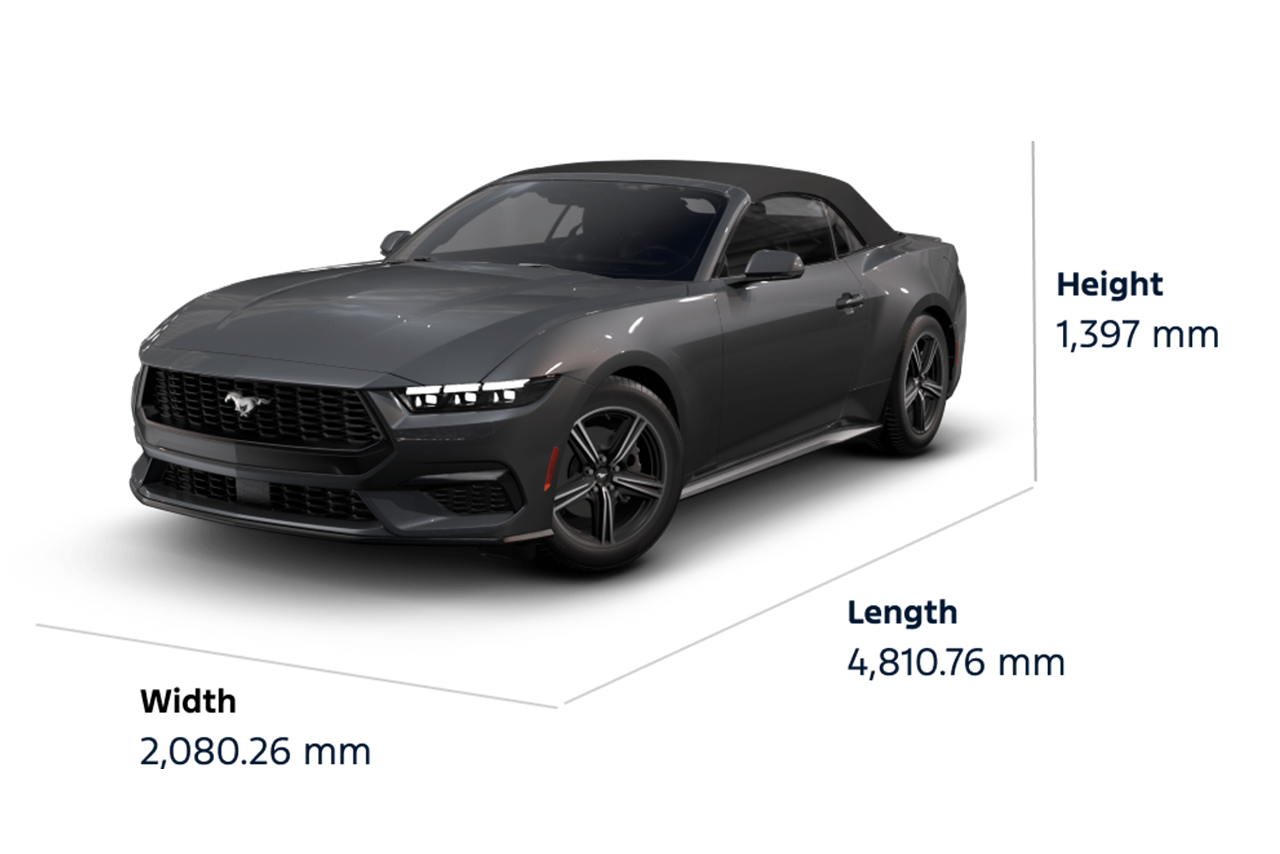 2025 Ford Mustang® EcoBoost® Premium Convertible Dimensions