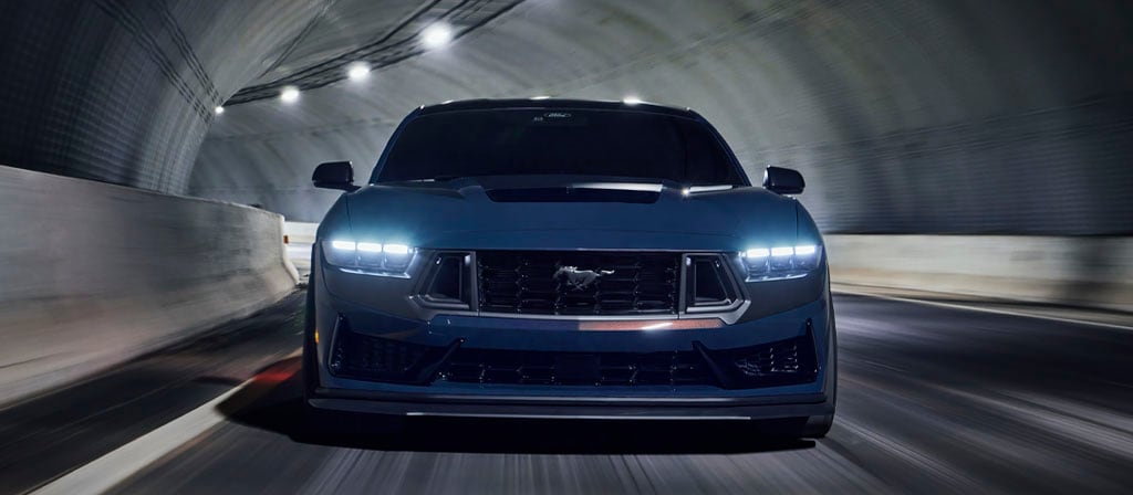 2025 Ford Mustang® Dark Horse™ being driven in a tunnel