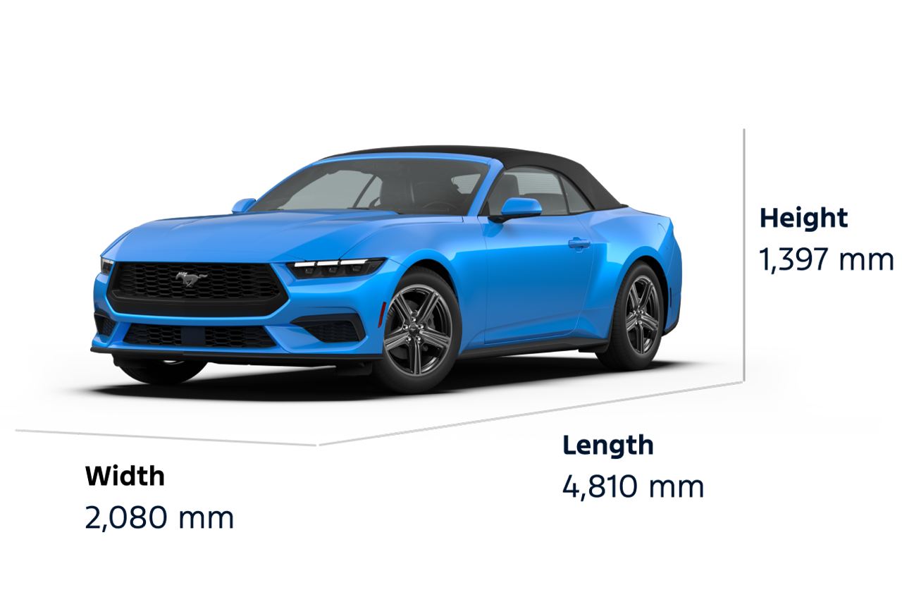 2026 Ford Mustang® EcoBoost® convertible dimensions