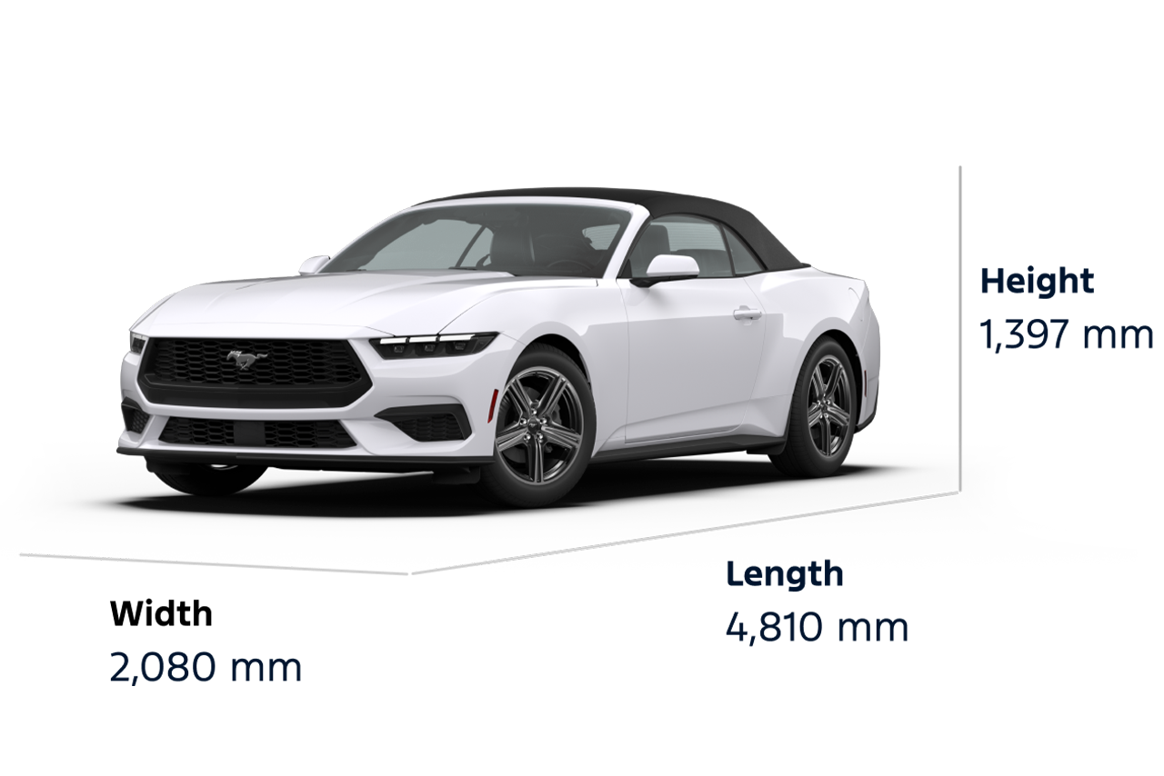 2026 Ford Mustang® EcoBoost® Premium convertible dimensions