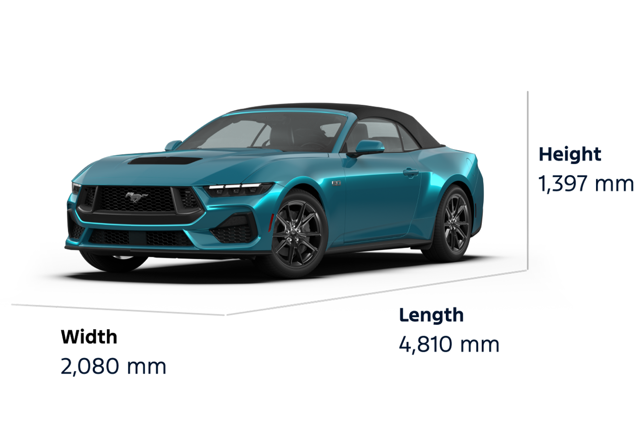 2026 Ford Mustang® GT Premium convertible dimensions
