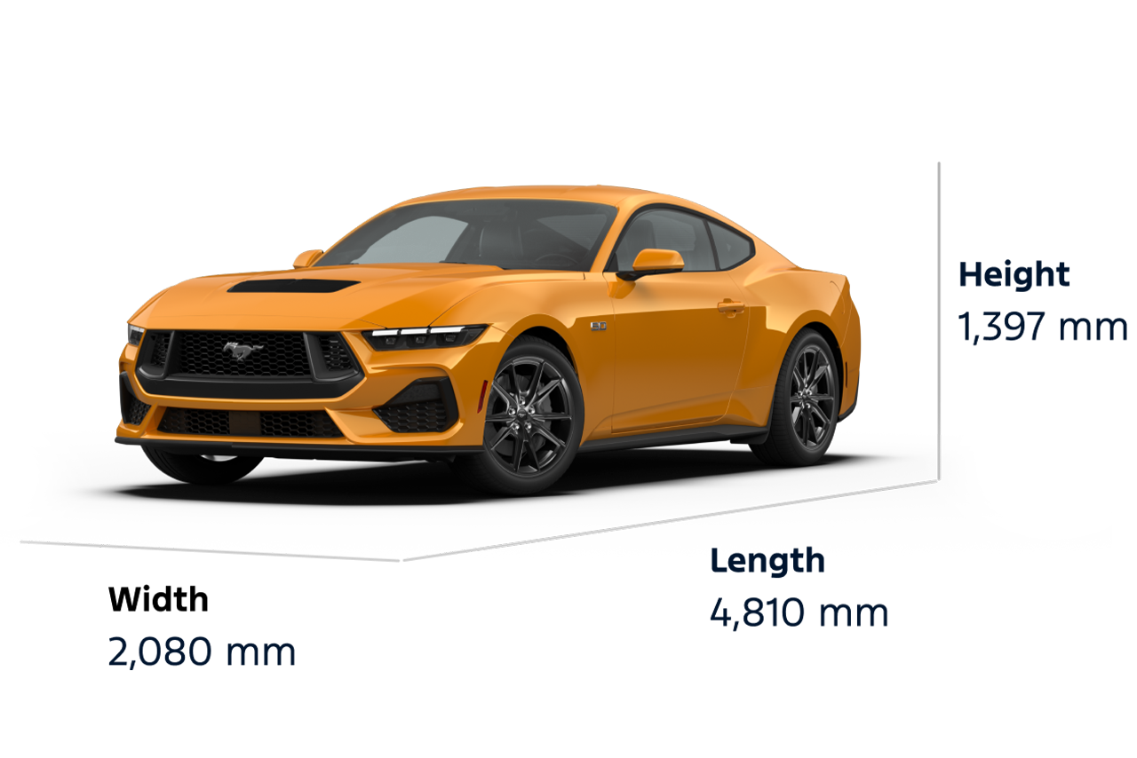 2026 Ford Mustang® GT Premium fastback dimensions