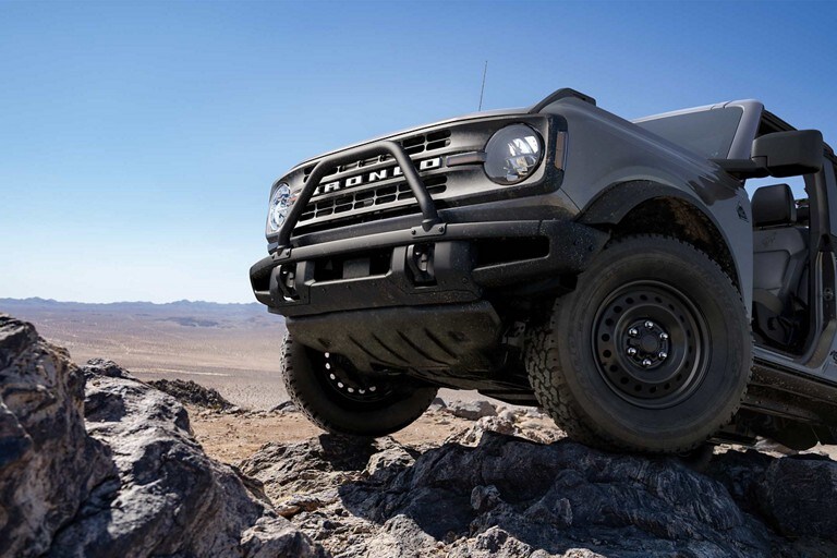 2024 Ford Bronco® Black Diamond™ in Carbonized Grey Metallic with underbody bash plates shown