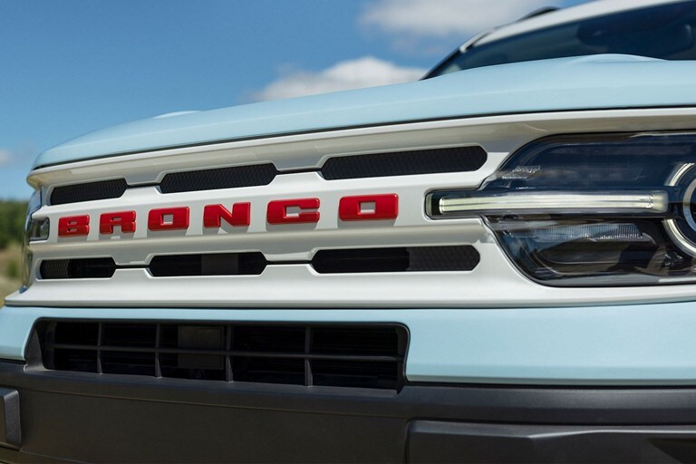 Close-up of the grille of the 2023 Ford Bronco® Sport Heritage Edition SUV