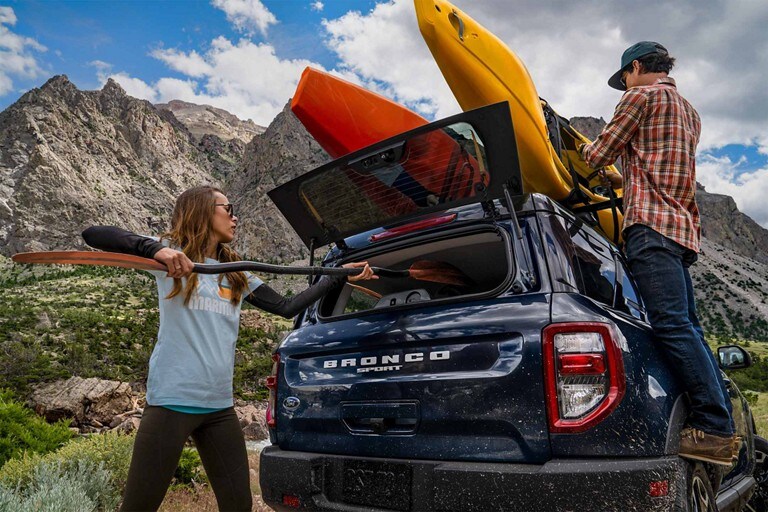 The Flip-Up rear glass shown on a 2023 Ford Bronco® Sport SUV