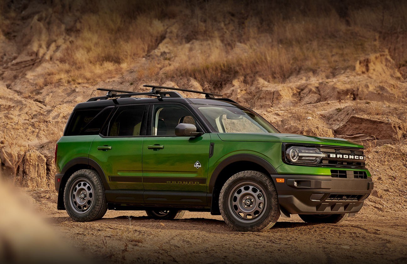 2024 Ford Bronco® Sport SUV being driven on a dirt trail
