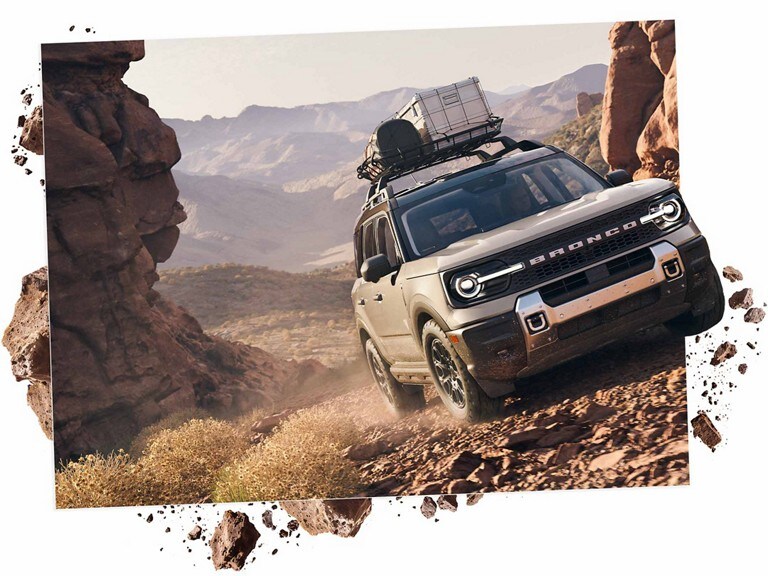 2025 Ford Bronco® Sport being driven on dirty and rocky terrain
