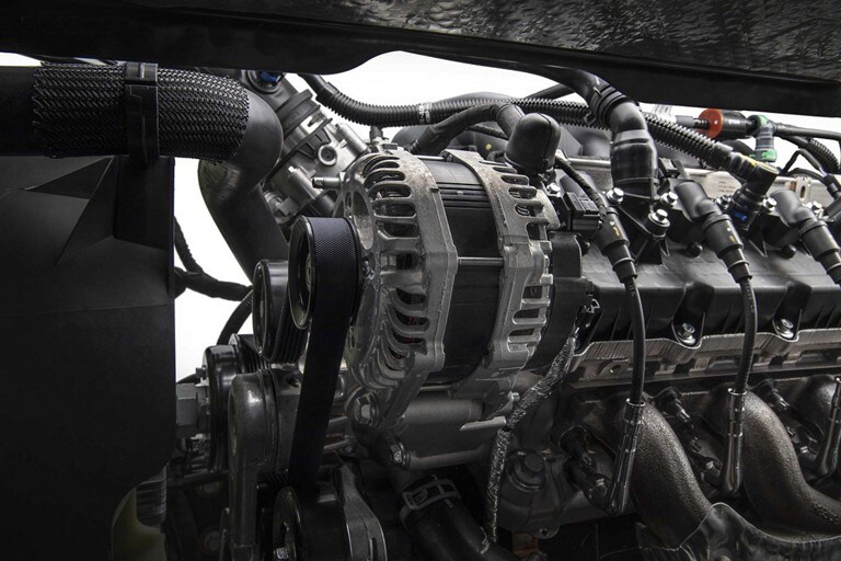 The heavy-duty alternator with 7.3L V8 on 2024 Ford E-Series Stripped Chassis