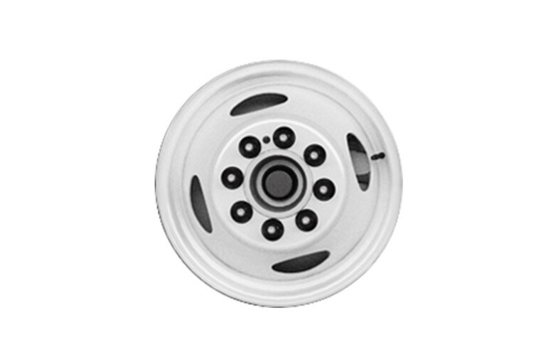 16" x 6" White-Painted Steel Wheel on white background