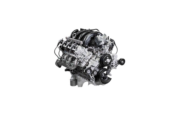 The 7.3 Litre V8 Engine on a white background